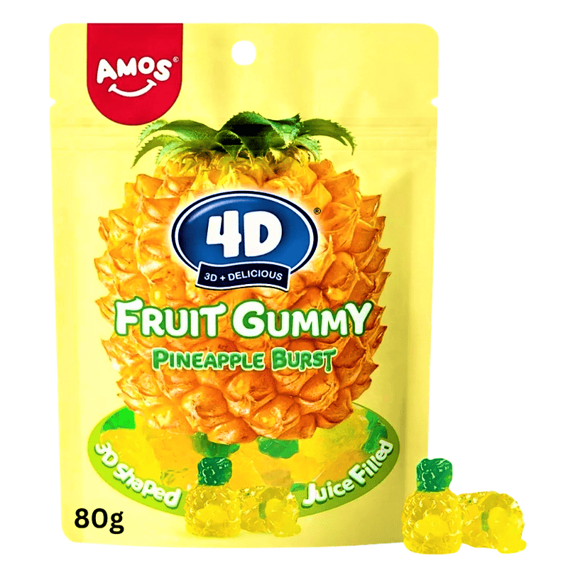 AMOS 4D Pineapple Burst Fruit Gummy 80g