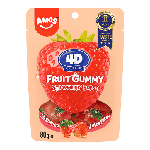 AMOS 4D Strawberry Burst Fruit Gummy 80g