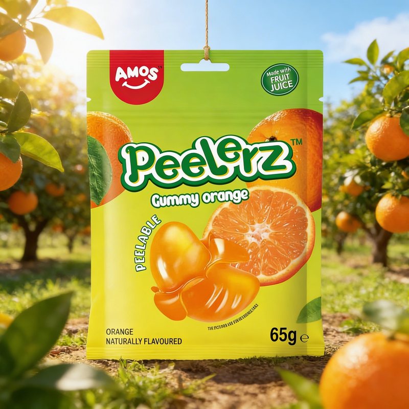 Amos Peelerz Gummy Orange Pouch 65g
