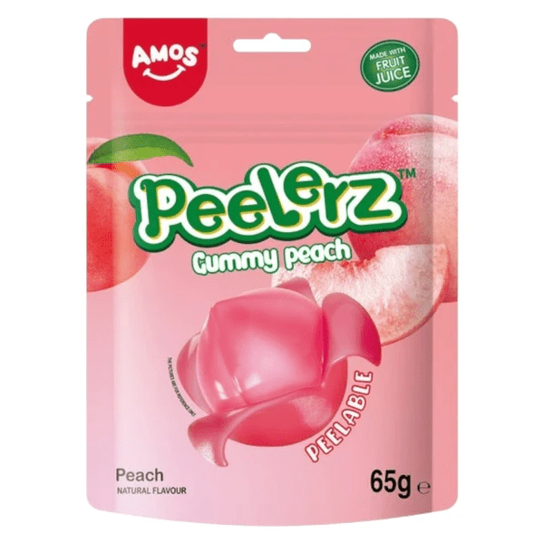 Amos Peelerz Gummy Peach Pouch 65g