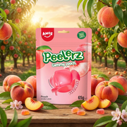 Amos Peelerz Gummy Peach Pouch 65g