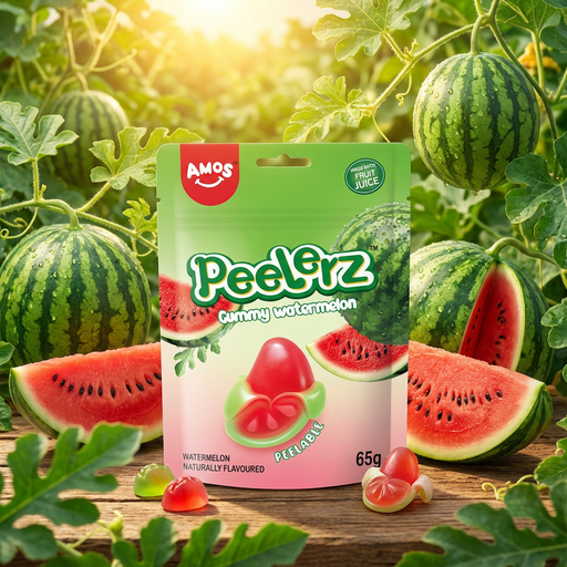 Amos Peelerz Gummy Watermelon Pouch 65g