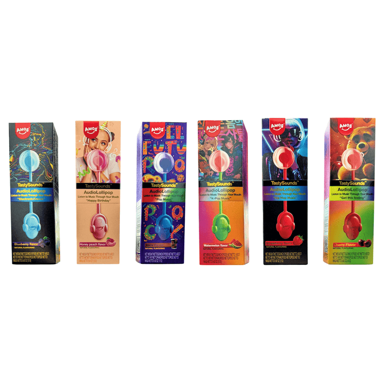Amos TastySounds Music Audio Lollipop Choose a Flavour/Song 12g