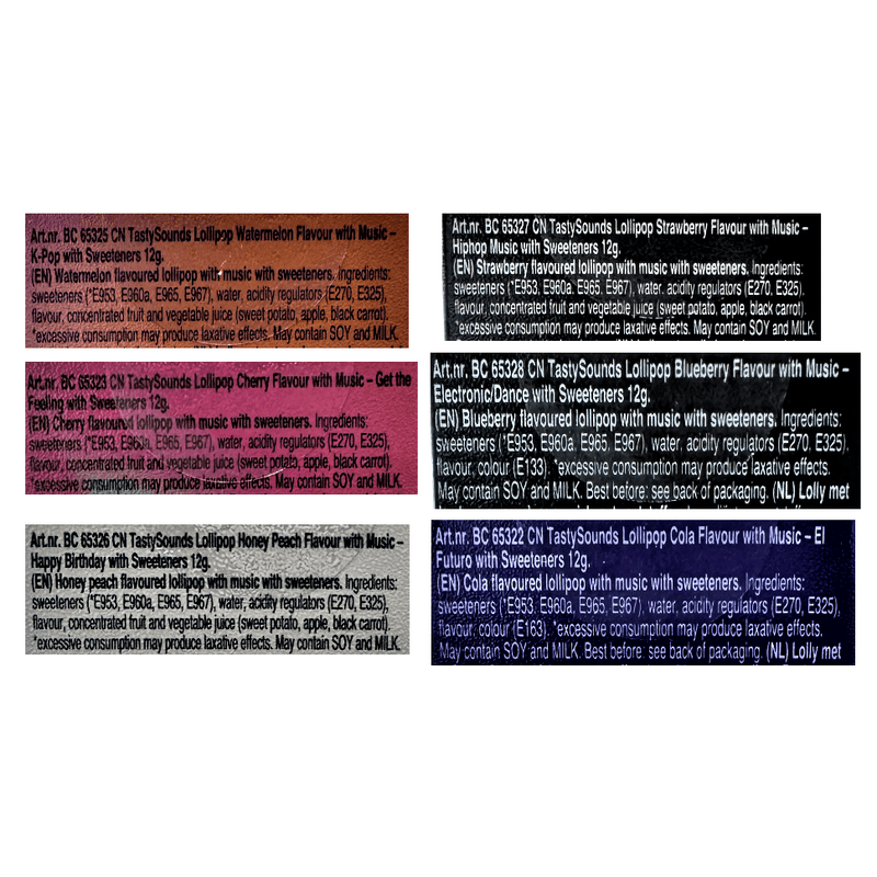 Amos TastySounds Music Audio Lollipop Choose a Flavour/Song 12g