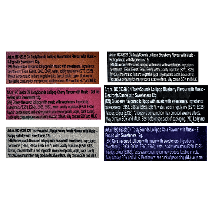 Amos TastySounds Music Audio Lollipop Choose a Flavour/Song 12g