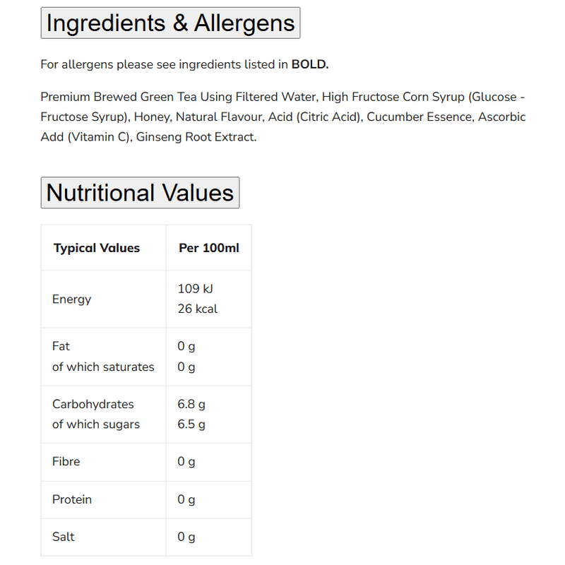 Arizona Green Tea Cucumber with Citrus (USA) 650ml