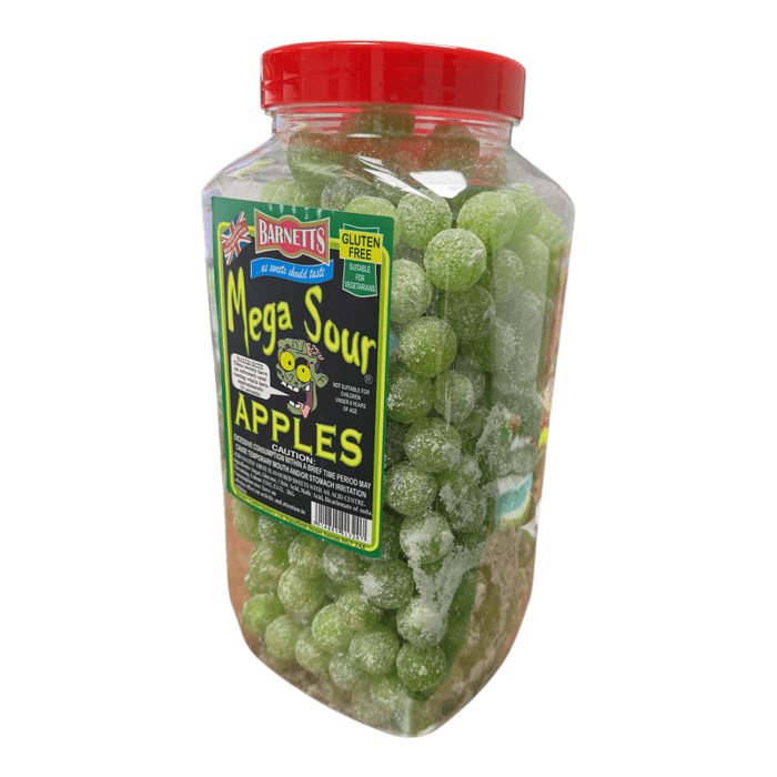 Barnetts Mega Sour Apples BULK SWEET SHOP JAR 3KG
