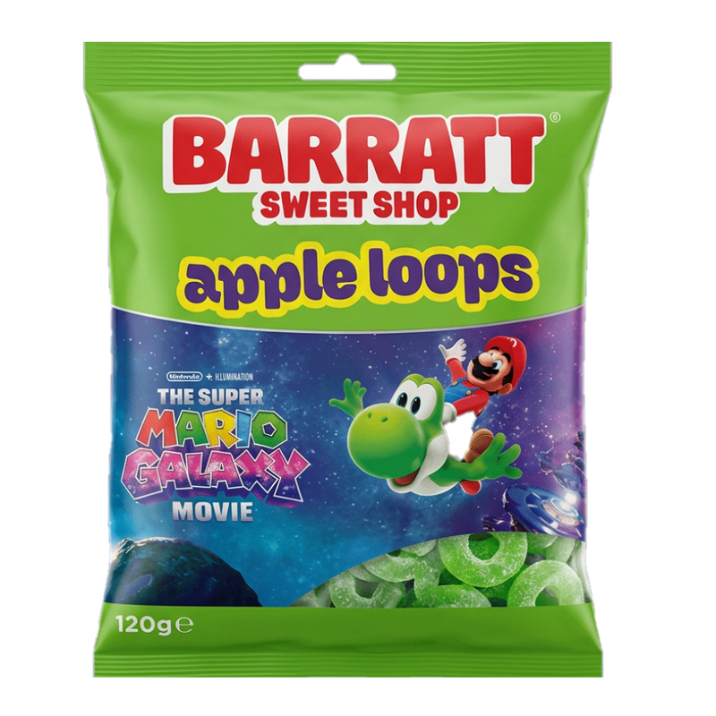 Barratt Sweet Shop SUPER MARIO GALAXY Apple Loops 120g