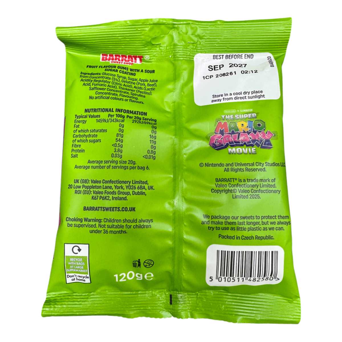Barratt Sweet Shop SUPER MARIO GALAXY Apple Loops 120g — Happy Candy UK LTD