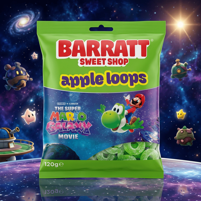 Barratt Sweet Shop SUPER MARIO GALAXY Apple Loops 120g