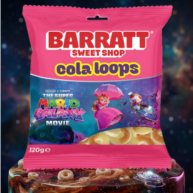 Barratt Sweet Shop SUPER MARIO GALAXY Cola Loops 120g