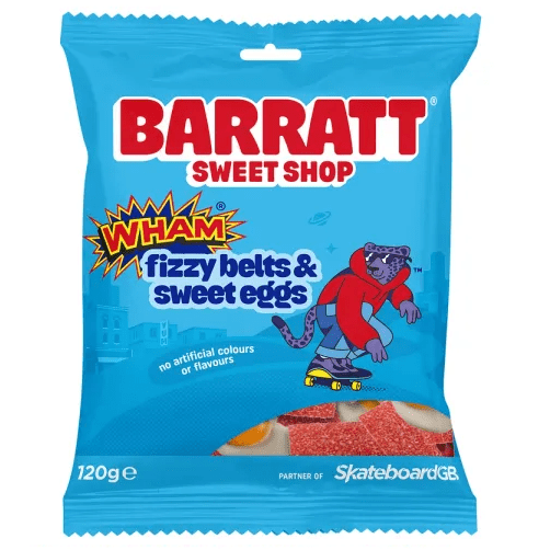Barratt Sweet Shop Wham Fizzy Belts & Sweet Eggs 120g