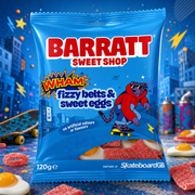 Barratt Sweet Shop Wham Fizzy Belts & Sweet Eggs 120g