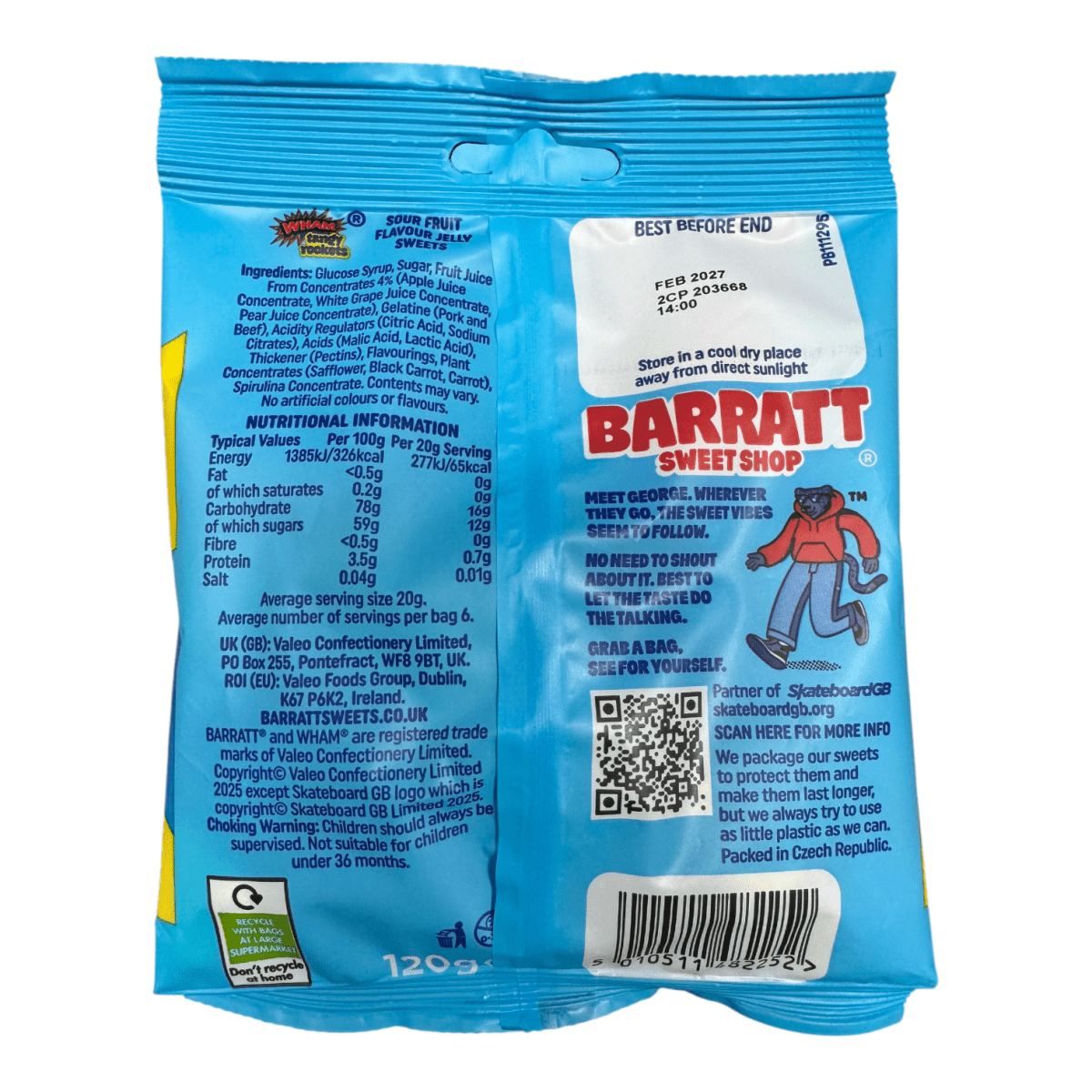 Barratt Sweet Shop WHAM Tangy Rockets Bag 120g — Happy Candy UK LTD
