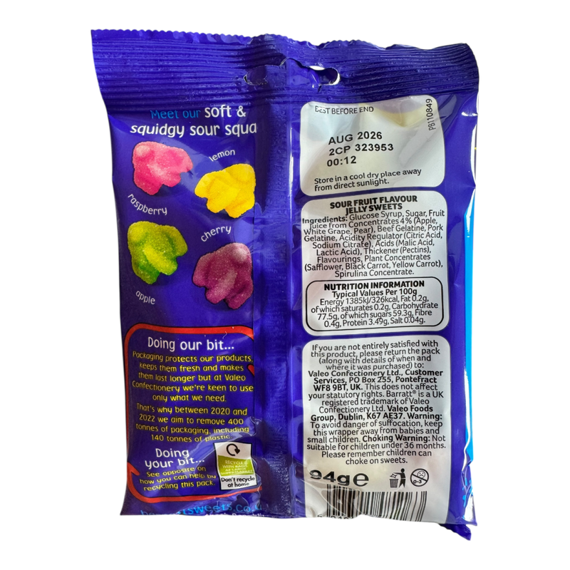 Barratt Wham Sour Squad Bag 94g