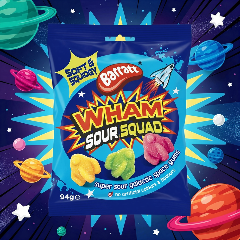 Barratt Wham Sour Squad Bag 94g