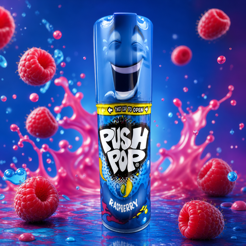 Bazooka Push Pop Blue Raspberry 15g