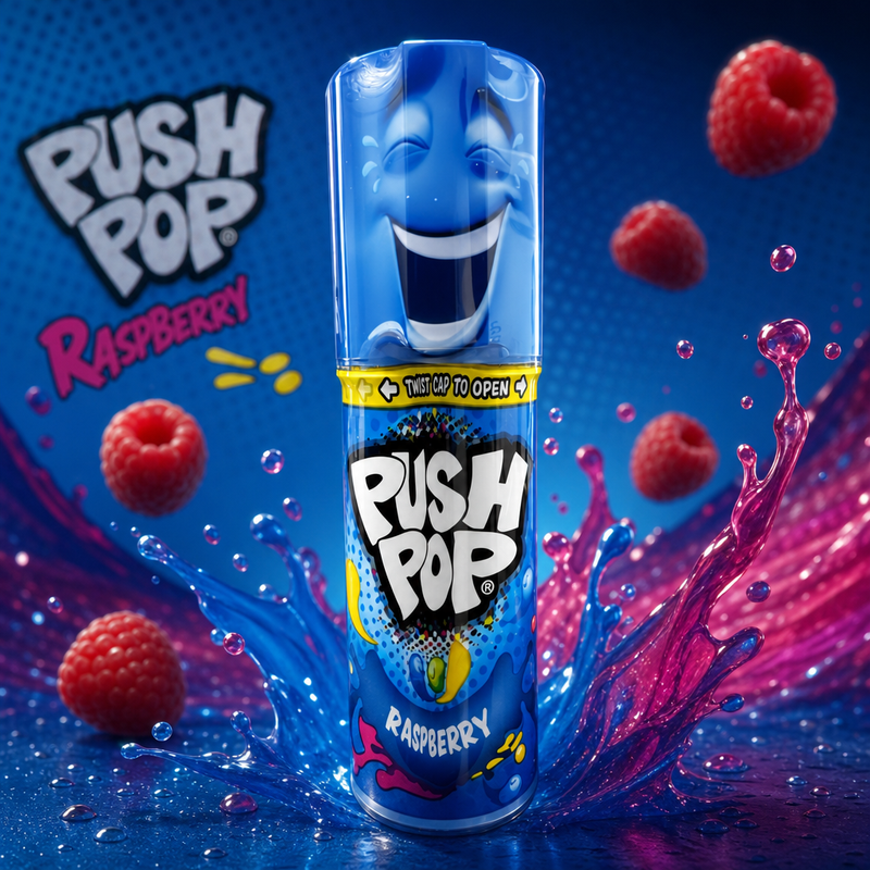 Bazooka Push Pop Blue Raspberry 15g