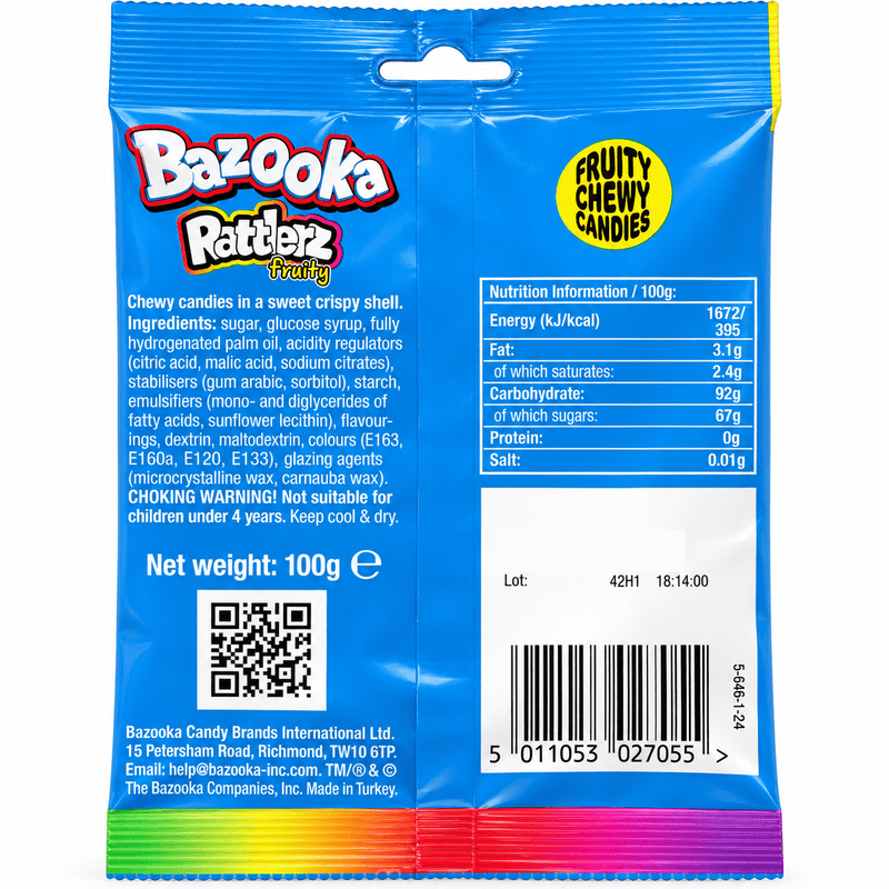 Bazooka Rattlerz Fruity Share Bag 100g