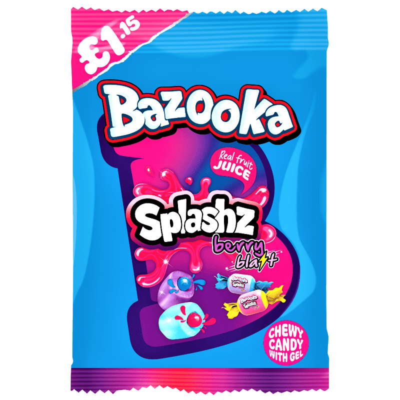 Bazooka Splashz Berry Blast Bag 120g - Happy Candy UK LTD