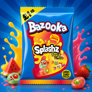 Bazooka Splashz Fruit Fiesta Bag 120g