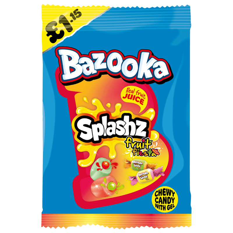 Bazooka Splashz Fruit Fiesta Bag 120g - Happy Candy UK LTD