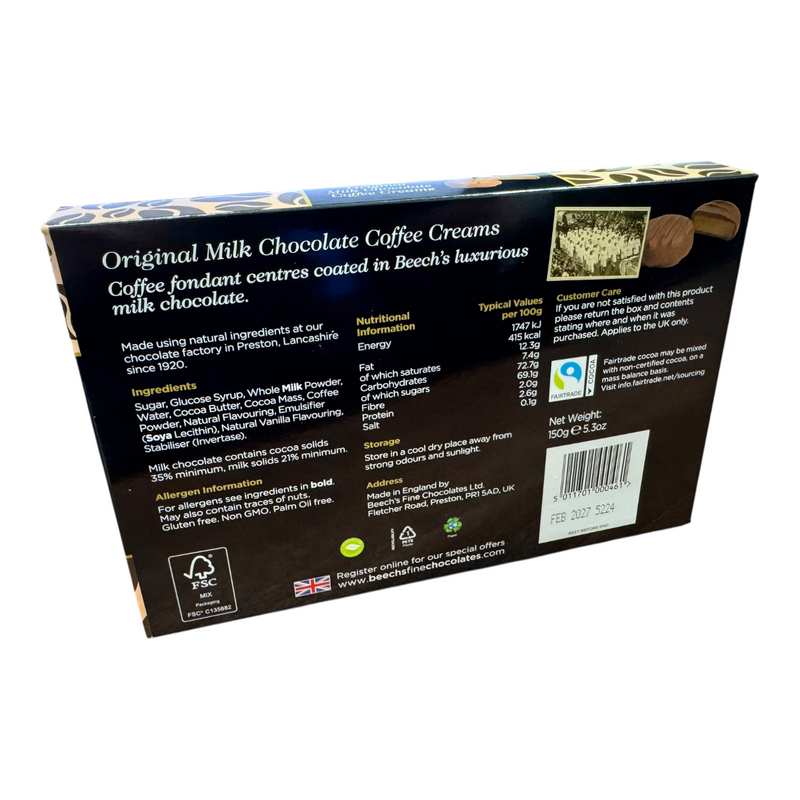 Beech's Original Milk Chocolate Coffee Creams Gift Box 150g