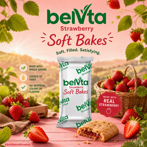 Belvita Breakfast Strawberry Soft Bakes 4 Pack 4x50g