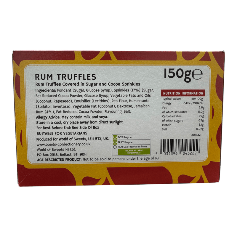 Bonds Rum Truffles Gift Box 150g
