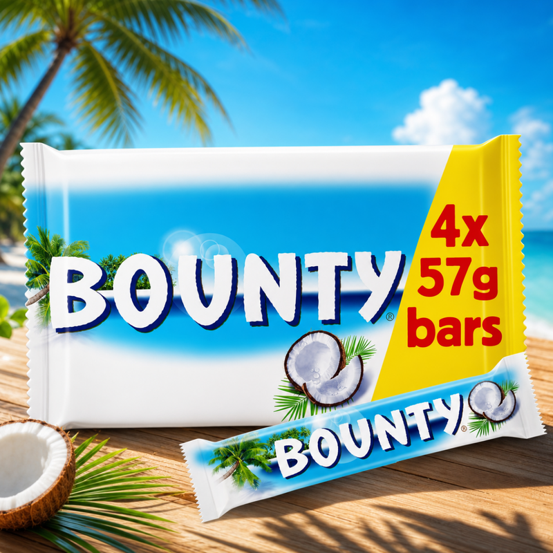 Bounty Coconut Milk Chocolate Duo Bars 4 Pack 228g