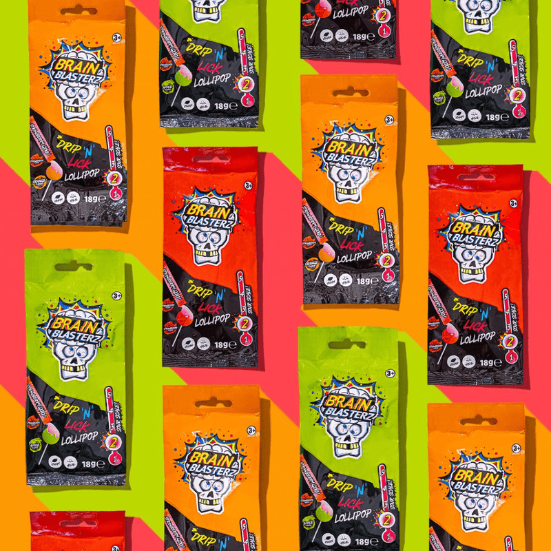 BRAIN BLASTERZ Drip ‘n’ Lick Lollipop 18g - Happy Candy UK LTD