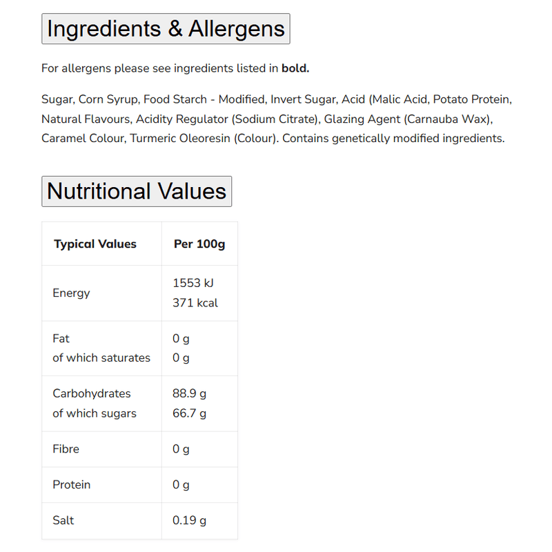 Bubs Sweet Ovals Banana Toffee (USA) 156g