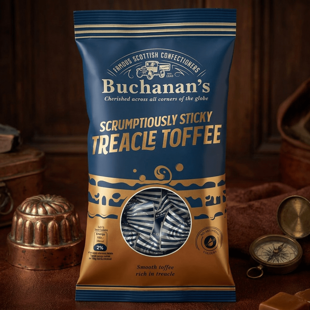 Buchanan's Scrumptiously Sticky Treacle Toffee Bag 120g — Happy Candy ...