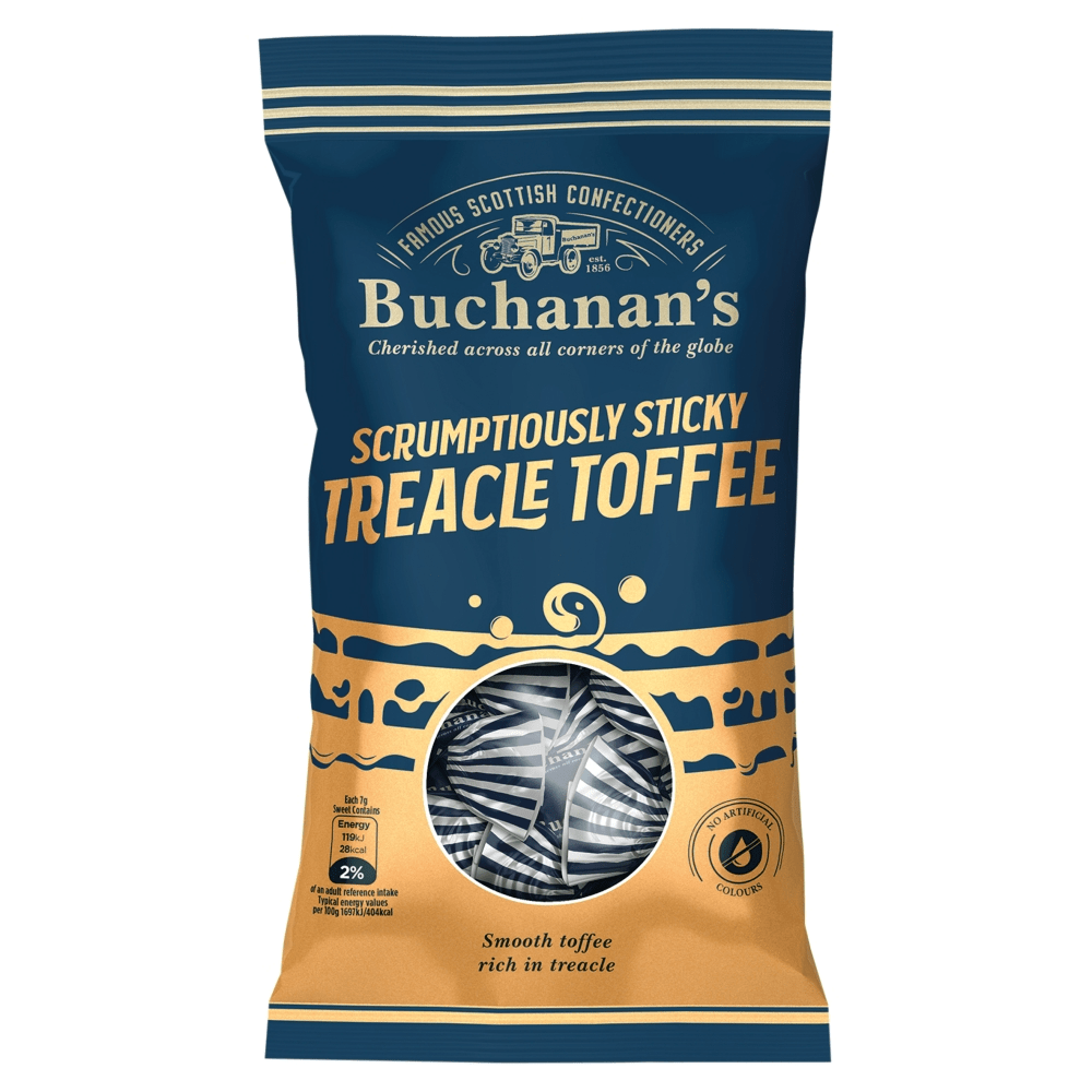 Buchanan's Scrumptiously Sticky Treacle Toffee Bag 120g — Happy Candy ...