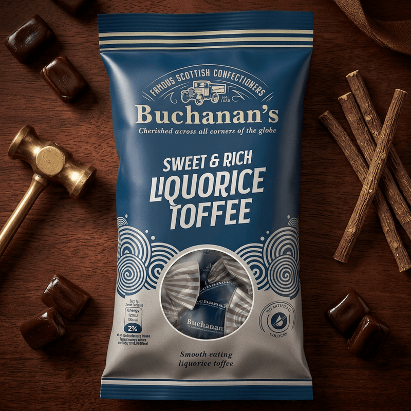 Buchanan's Sweet & Rich Liquorice Toffee Bag 120g