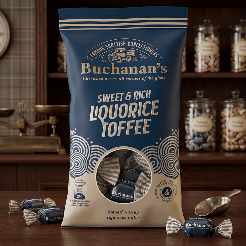 Buchanan's Sweet & Rich Liquorice Toffee Bag 120g