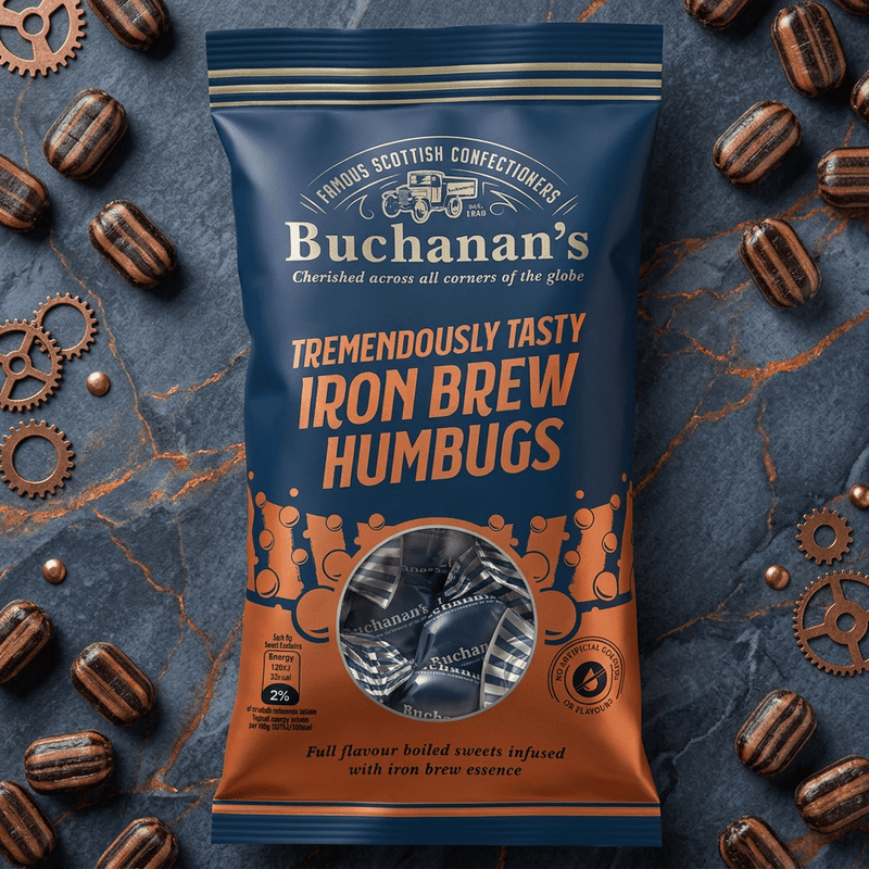 Buchanan's Tremendously Tasty Iron Brew Humbugs Bag 140g