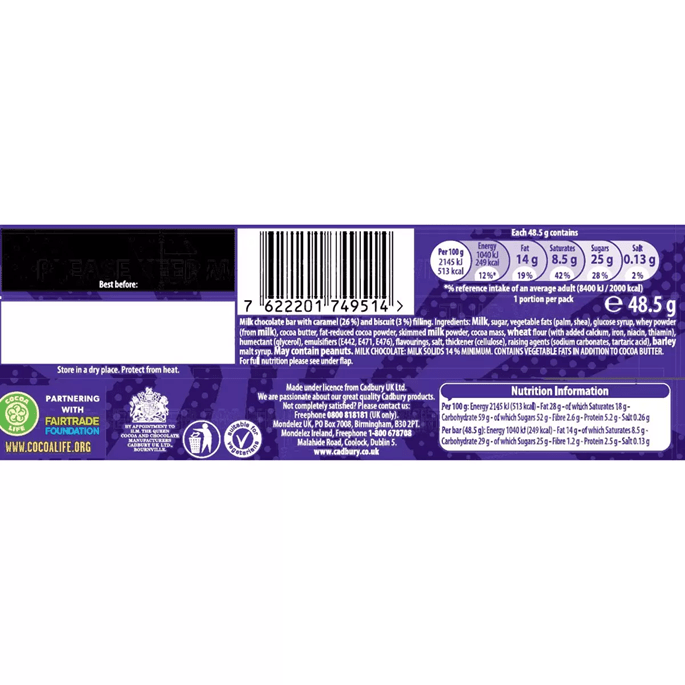 Cadbury Boost Chocolate Bar 48.5g