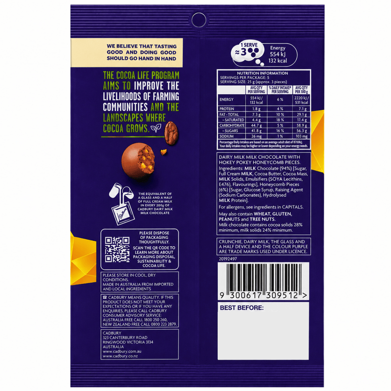 Cadbury Dairy Milk Chocolate Balls Crunchie Bag (AUSTRALIA) 127g