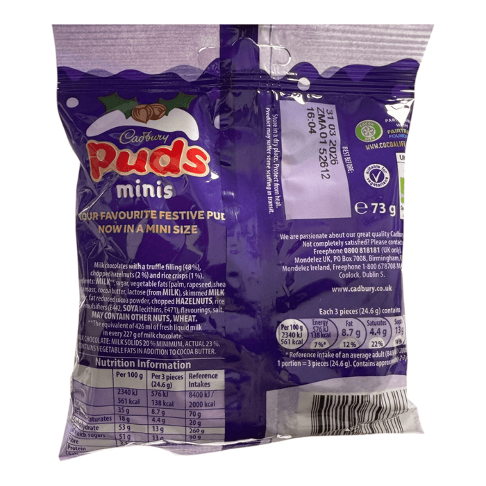 Cadbury Dairy Milk Chocolate Mini Puds Bag 73g