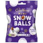 Cadbury Dairy Milk Chocolate Mini Snow Balls Bag 74g