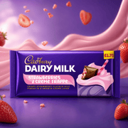 Cadbury Dairy Milk Strawberries & Creme Frappe Chocolate Bar 115g