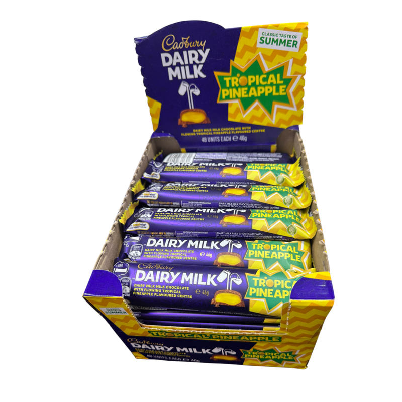 Cadbury Dairy Milk TROPICAL PINEAPPLE (AUSTRALIA) BULK RETAIL BOX 48x46g