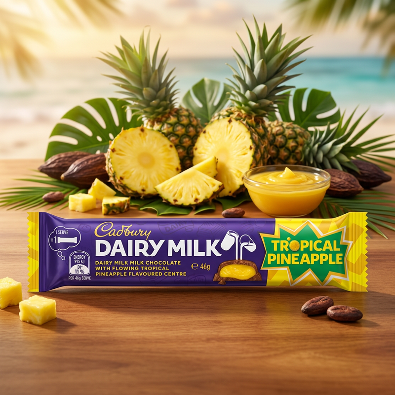 Cadbury Dairy Milk TROPICAL PINEAPPLE Milk Chocolate Bar (AUSTRALIA) 46g
