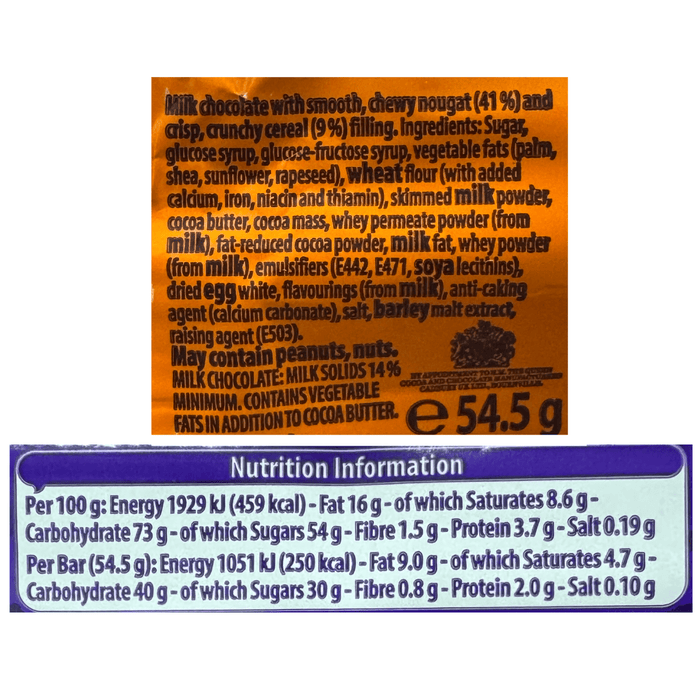 Cadbury Double Decker Chocolate Bar 54.5g