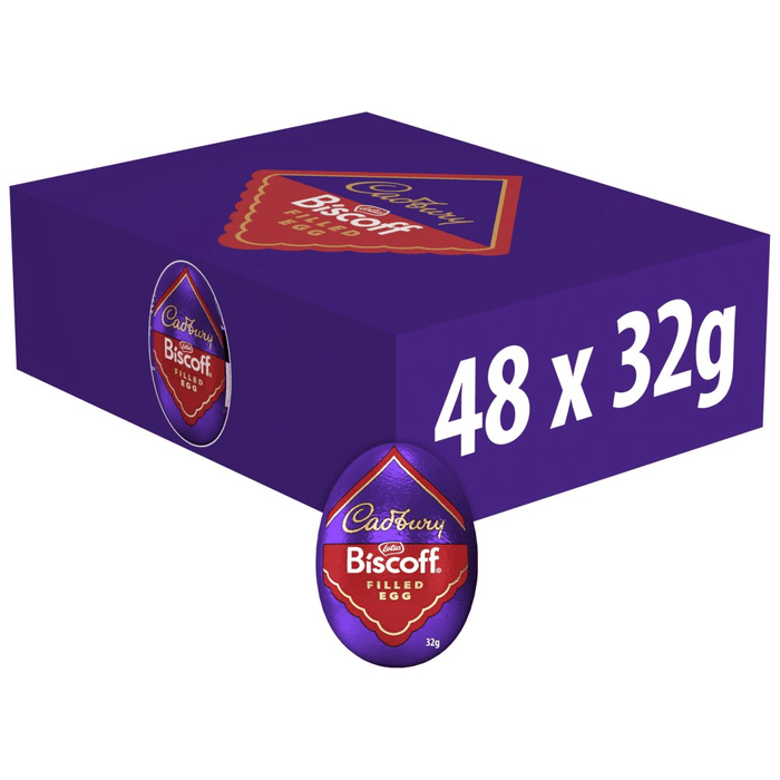 Cadbury Milk Chocolate Biscoff Filled Egg BULK RETAIL BOX 48x32g