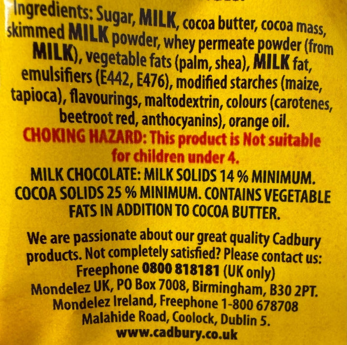 Cadbury Mini Eggs ORANGE Milk Chocolate Bag 74G