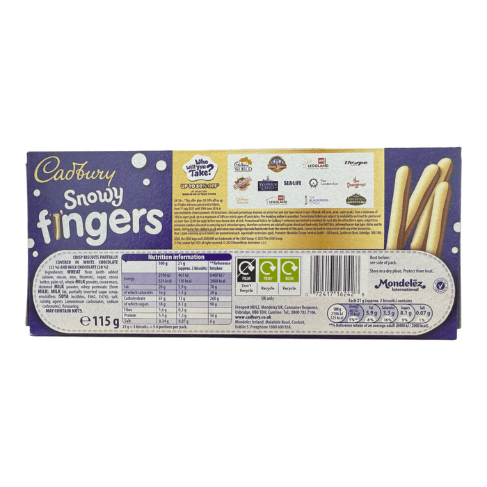 Cadbury Snowy Fingers Biscuits Limited Edition Box 115g