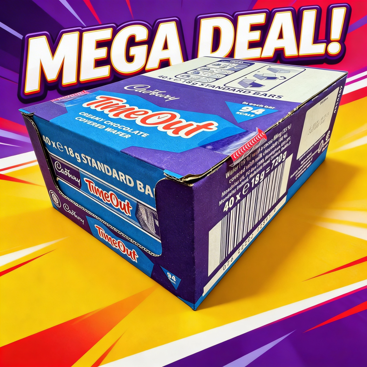 Cadbury Timeout Milk Chocolate Covered Wafer BULK BOX 40x18G — Happy ...