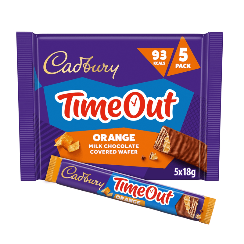 Cadbury Timeout ORANGE Milk Chocolate Covered Wafer 5 Pack 90g